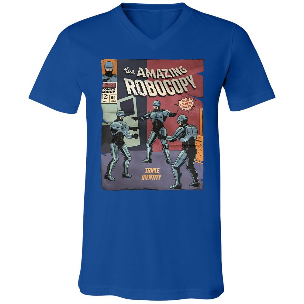Unisex V-Neck T-Shirt - RUGQH3AP - True Royal - 4