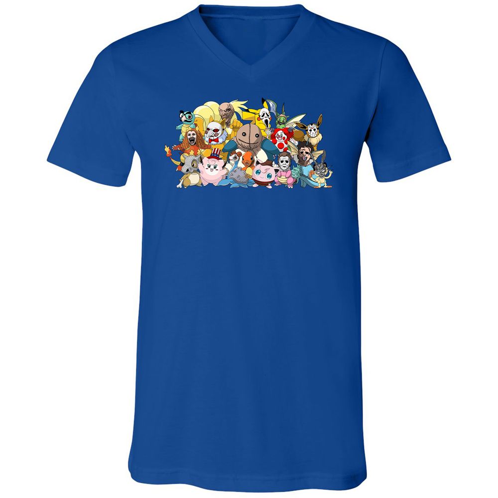 Unisex V-Neck T-Shirt - HCRBQVZ7 - True Royal - 4