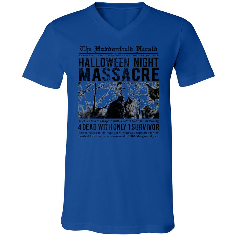 Unisex V-Neck T-Shirt - XU5SQE17 - True Royal - 4