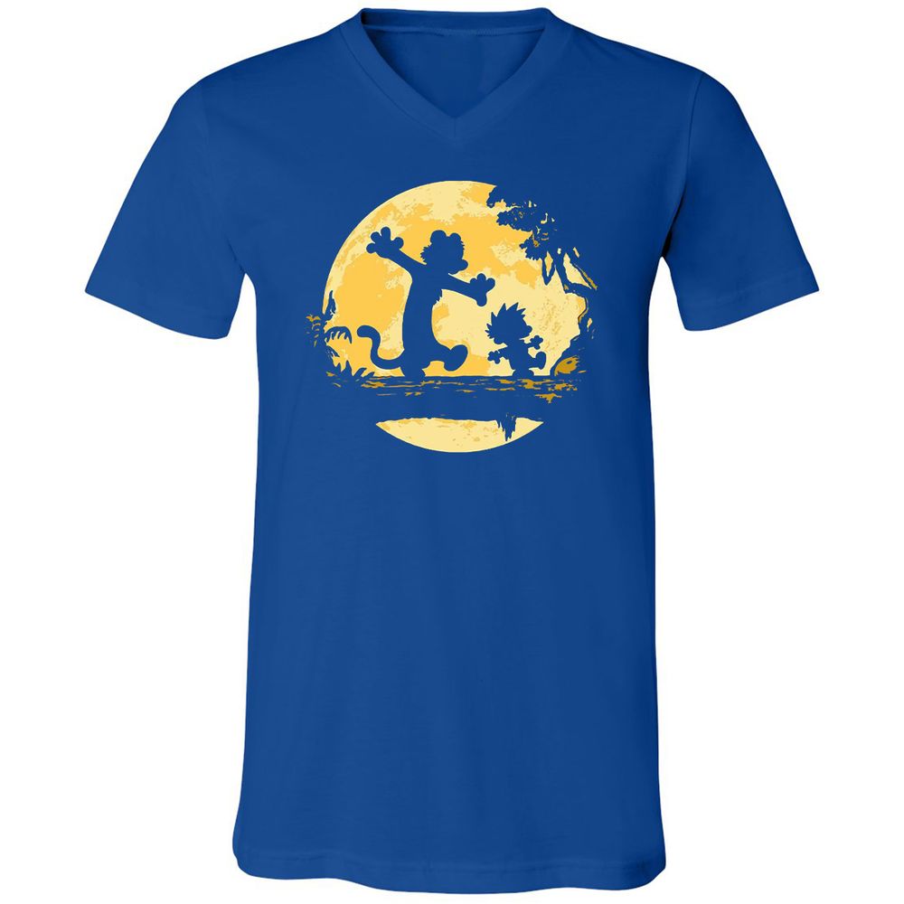 Unisex V-Neck T-Shirt - 7Y8HX3AQ - True Royal - 4