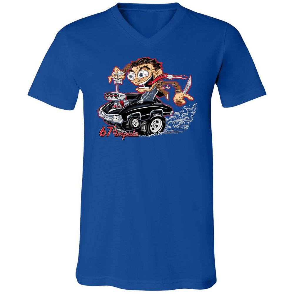 Unisex V-Neck T-Shirt - RKXFV9TJ - True Royal - 4