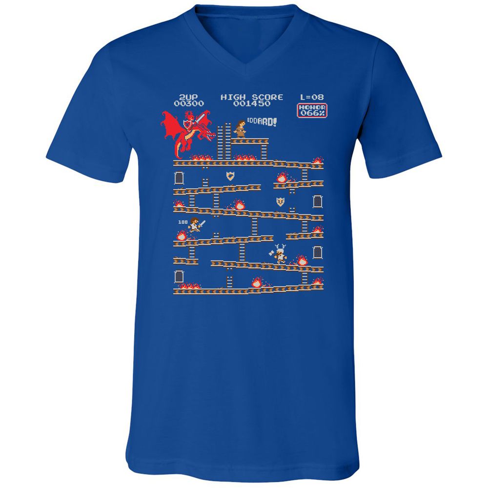 Unisex V-Neck T-Shirt - YJNM7NTU - True Royal - 4