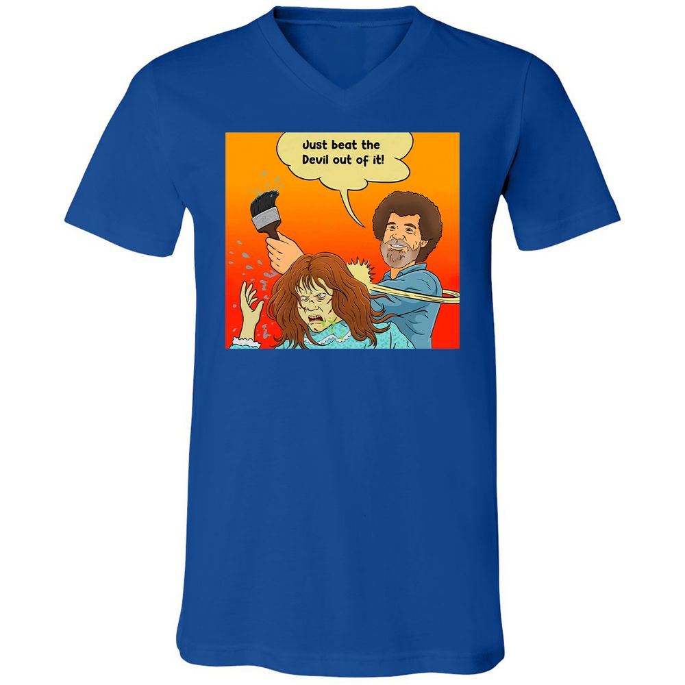 Unisex V-Neck T-Shirt - 6QLGRX9D - True Royal - 4