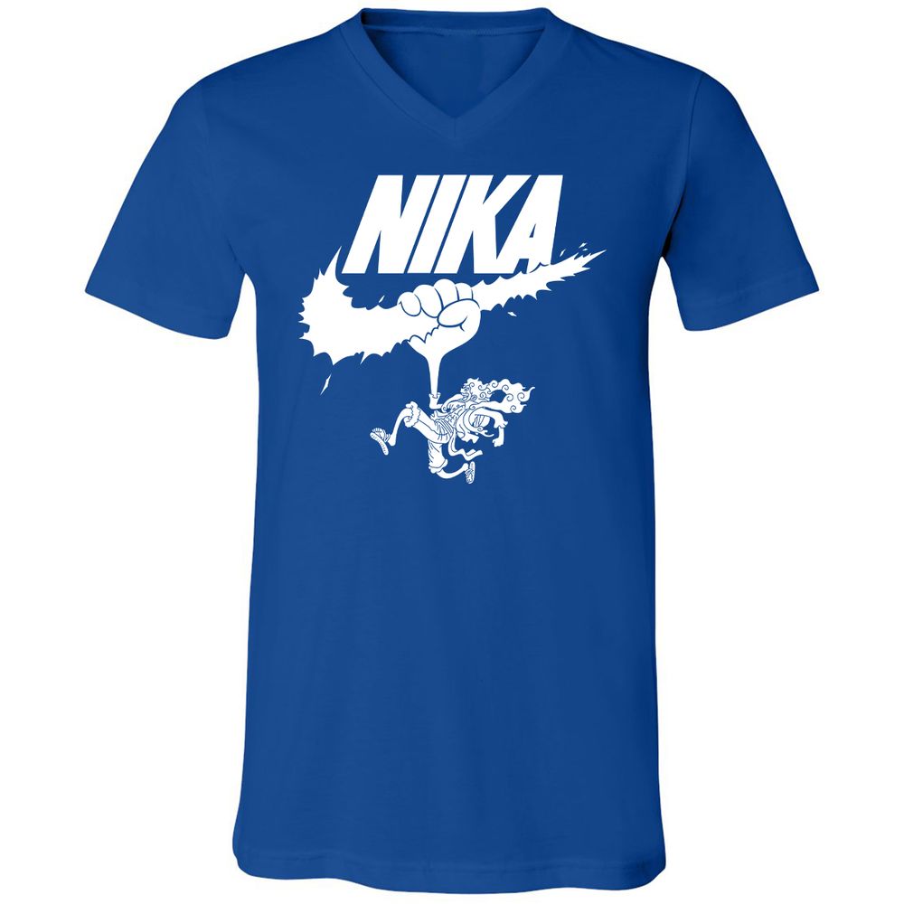 Unisex V-Neck T-Shirt - 8J69X42U - True Royal - 4