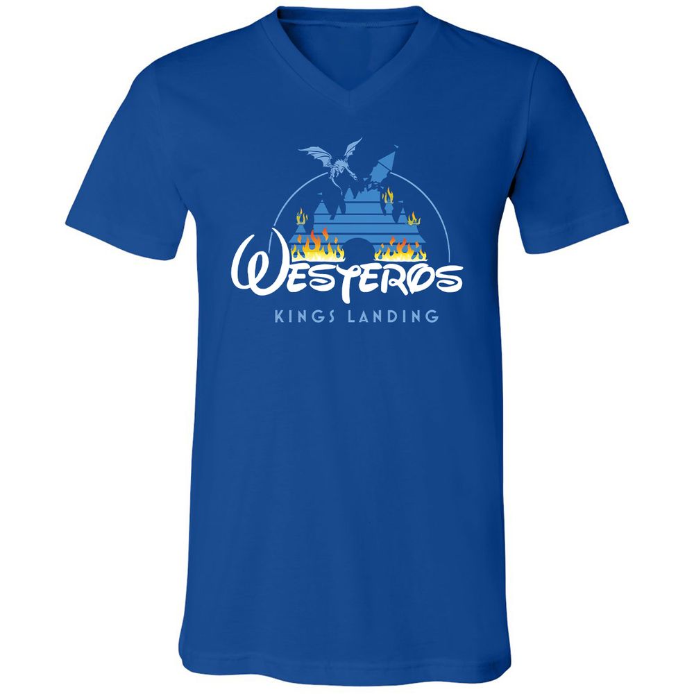 Unisex V-Neck T-Shirt - UCTALBPQ - True Royal - 4