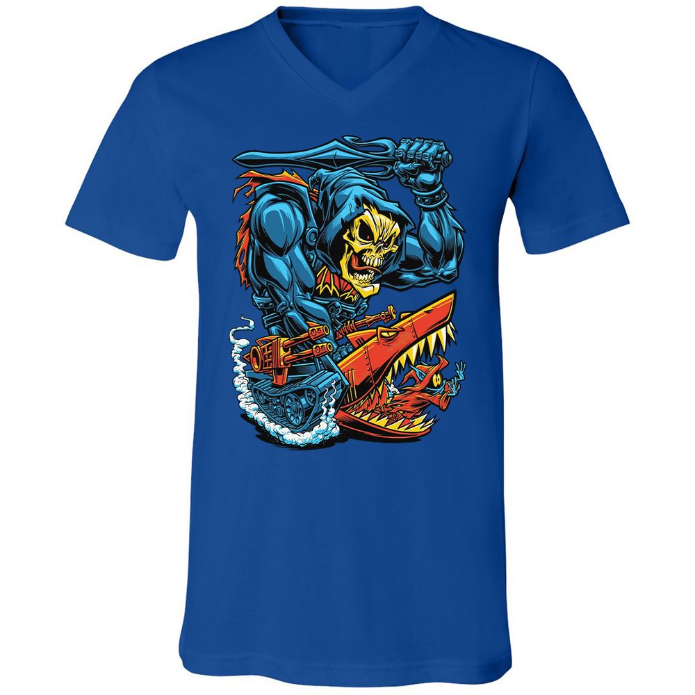 Unisex V-Neck T-Shirt - E6TL76YM - True Royal - 4