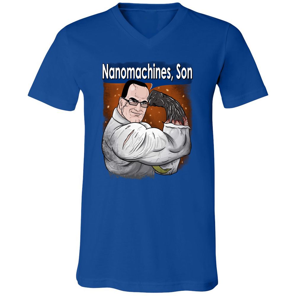 Unisex V-Neck T-Shirt - C4NWJQAN - True Royal - 4