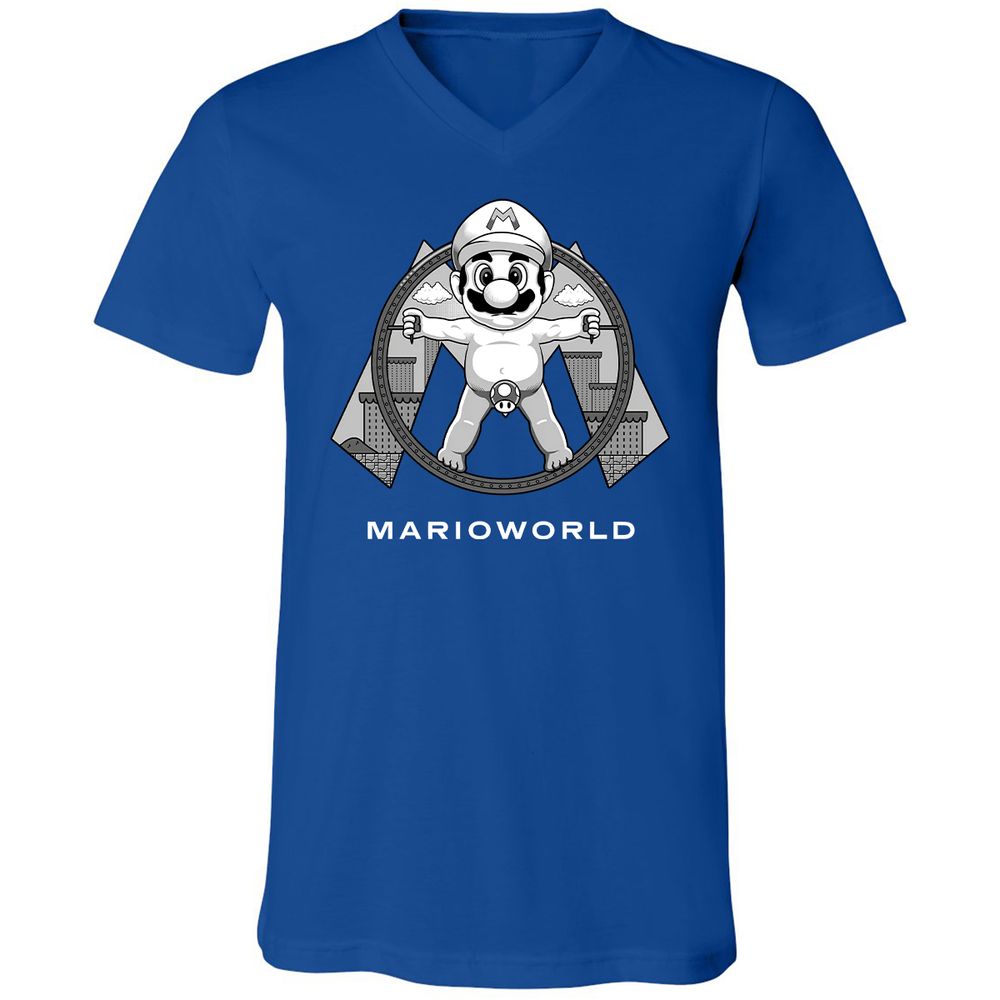 Unisex V-Neck T-Shirt - QM9CYN89 - True Royal - 4