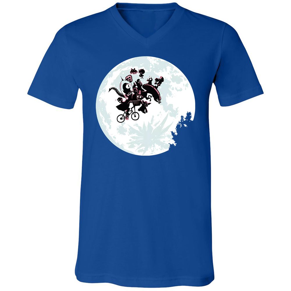 Unisex V-Neck T-Shirt - RS1XUU7E - True Royal - 4