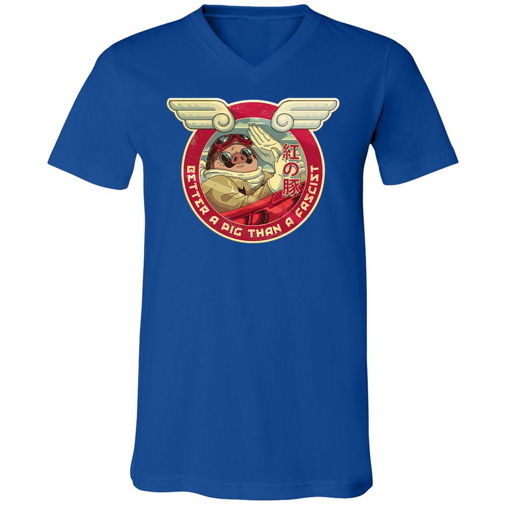 Unisex V-Neck T-Shirt - E2VGW65X - True Royal - 4