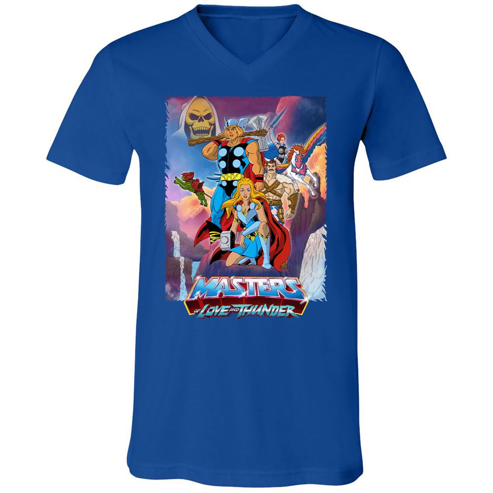 Unisex V-Neck T-Shirt - XEB6EWRZ - True Royal - 4