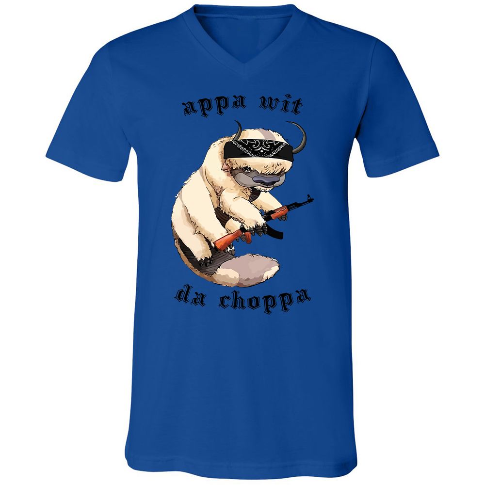 Unisex V-Neck T-Shirt - HJMVTPTS - True Royal - 4