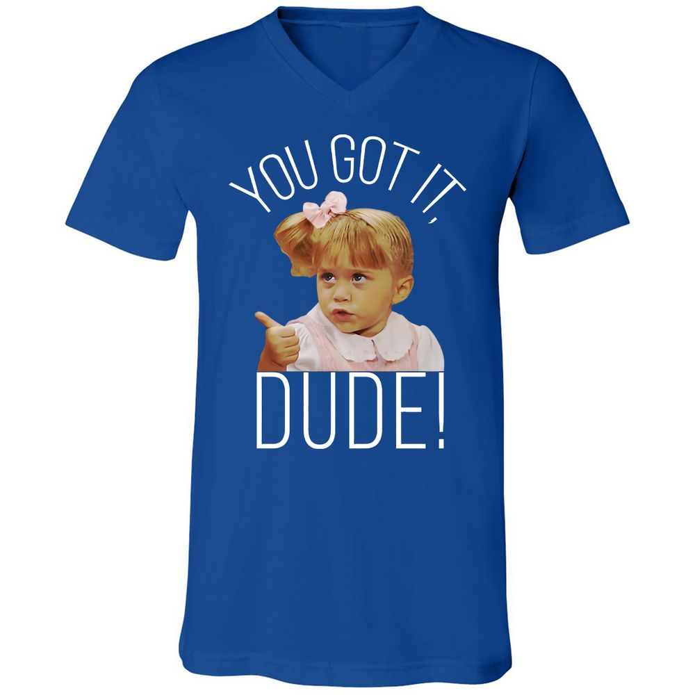 Unisex V-Neck T-Shirt - R96VH3GD - True Royal - 4