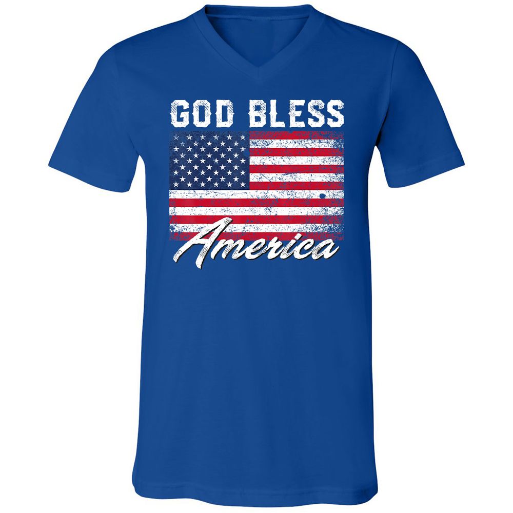 Unisex V-Neck T-Shirt - UFMRCDMY - True Royal - 4