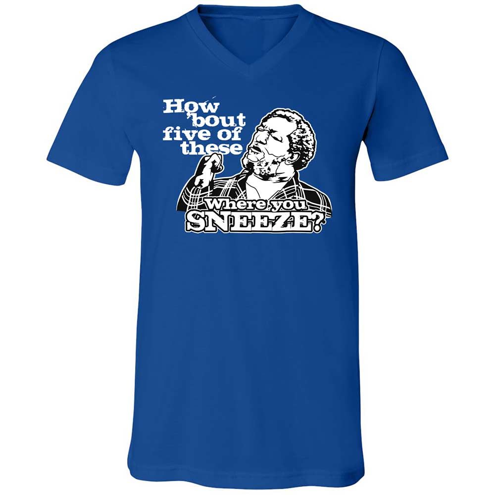 Unisex V-Neck T-Shirt - V7N95X4V - True Royal - 4