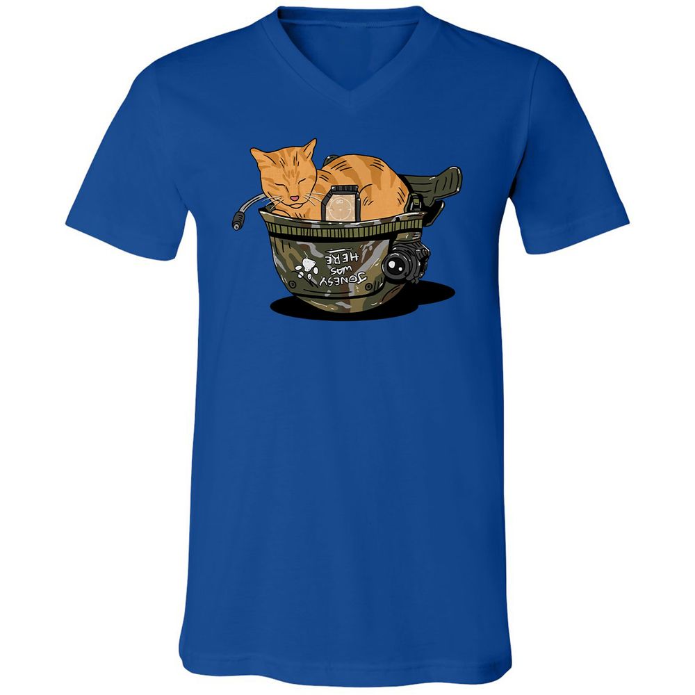 Unisex V-Neck T-Shirt - QDVGJKA6 - True Royal - 4
