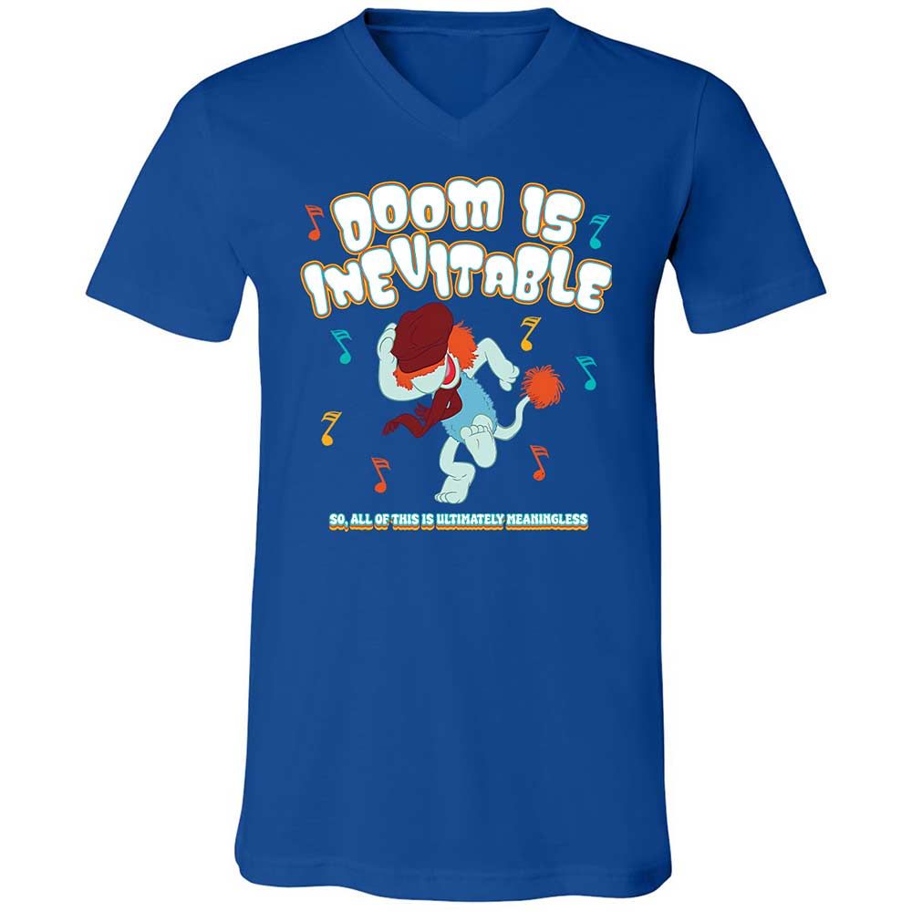 Unisex V-Neck T-Shirt - QKK5GVSX - True Royal - 4