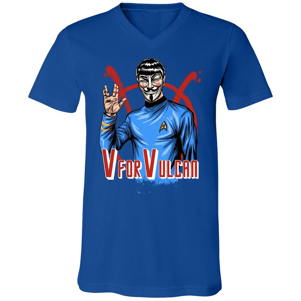 Unisex V-Neck T-Shirt - ZFHQZ5T9 - True Royal - 4