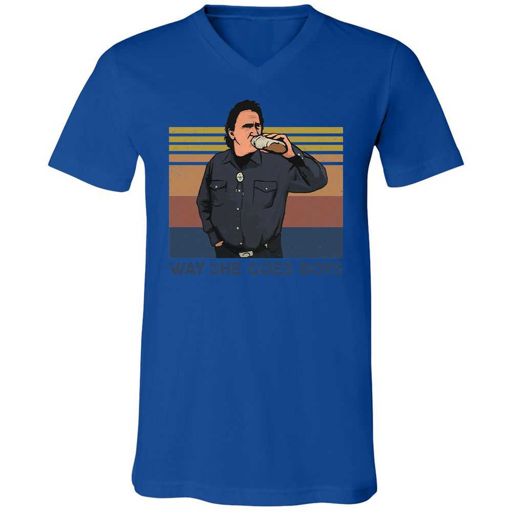 Unisex V-Neck T-Shirt - DQYHL8TK - True Royal - 4