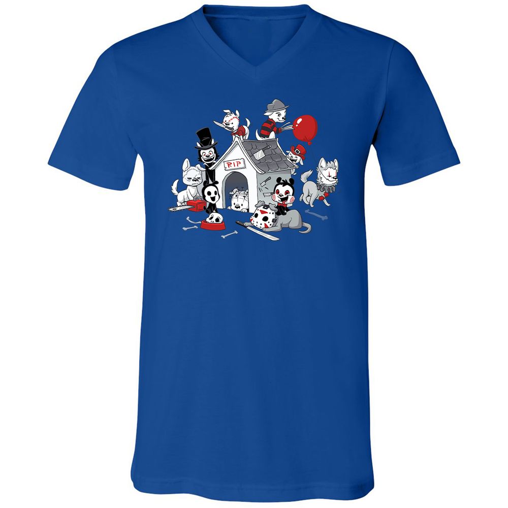 Unisex V-Neck T-Shirt - FHNJ9RKM - True Royal - 4