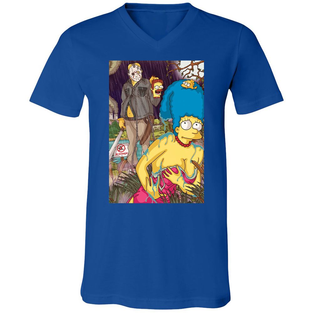 Unisex V-Neck T-Shirt - J6YJGGM2 - True Royal - 4