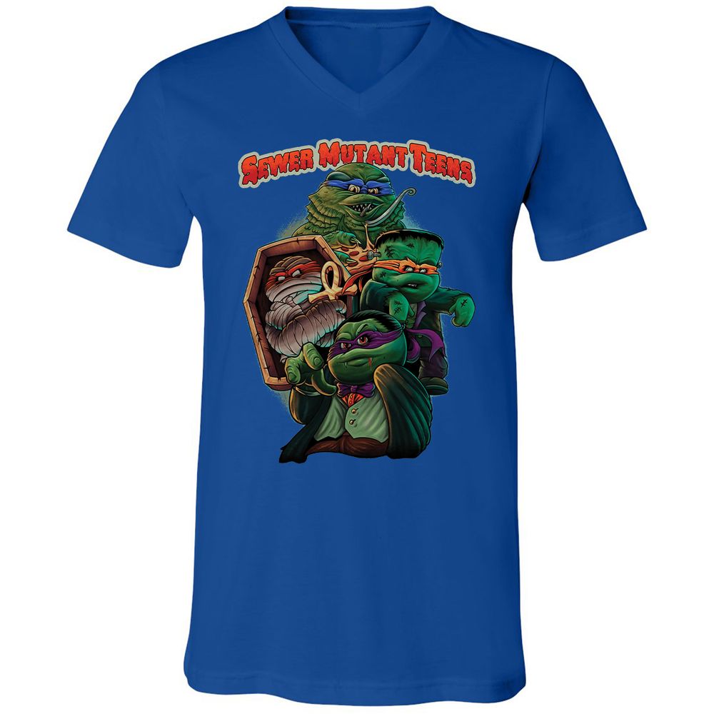 Unisex V-Neck T-Shirt - WX37A9XE - True Royal - 4