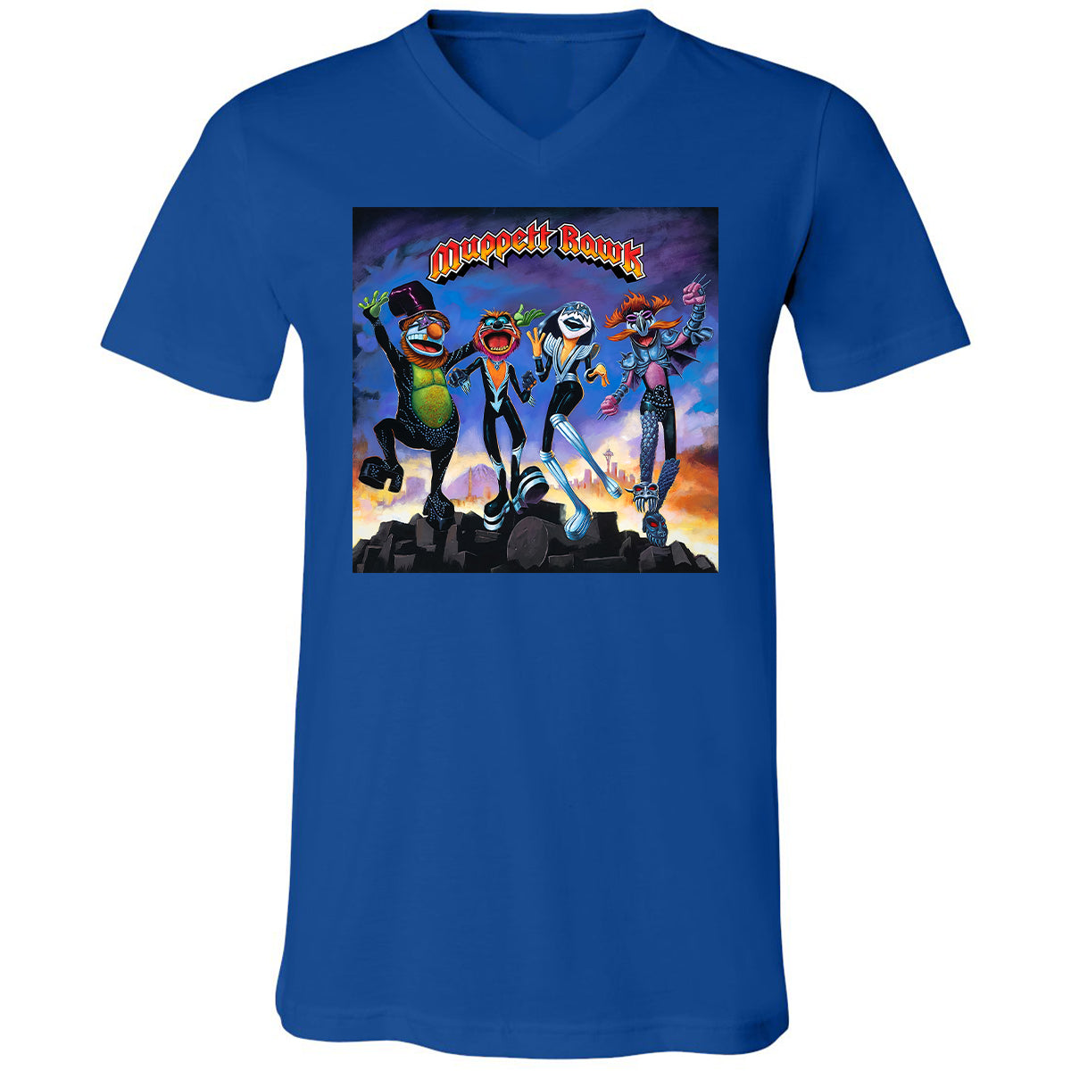 Unisex V-Neck T-Shirt - 69Q75Z5B - True Royal - 4