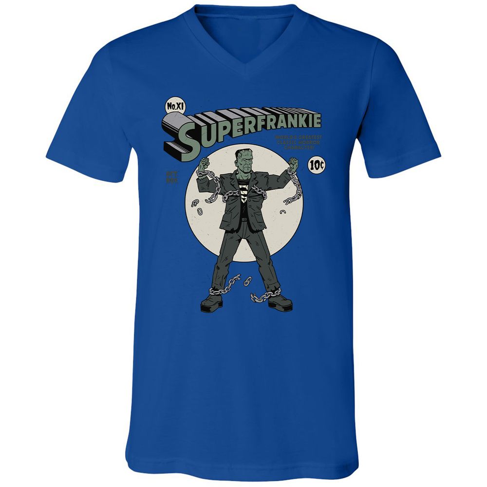Unisex V-Neck T-Shirt - KBG7AU6R - True Royal - 4