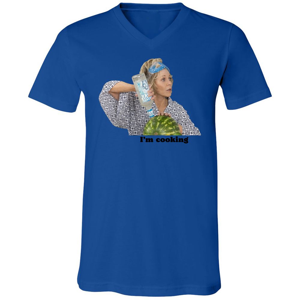 Unisex V-Neck T-Shirt - P65TWLFJ - True Royal - 4