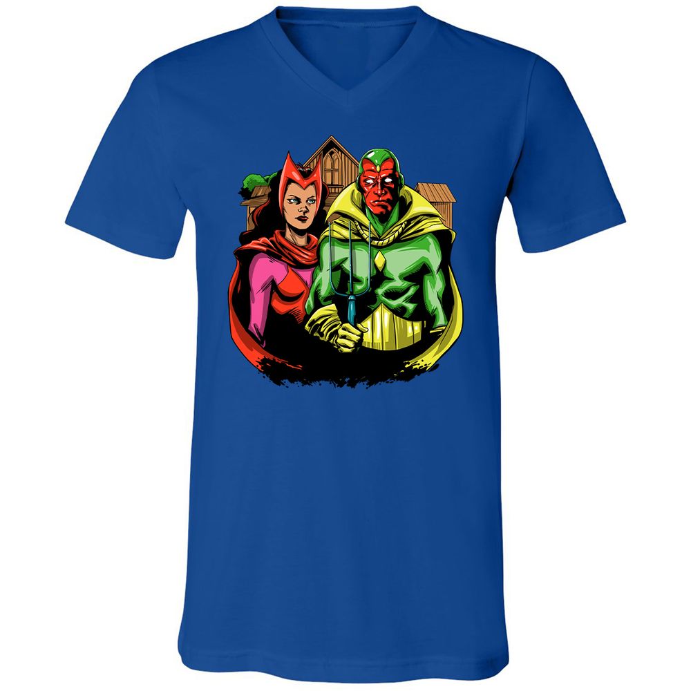 Unisex V-Neck T-Shirt - 5U655XYT - True Royal - 4