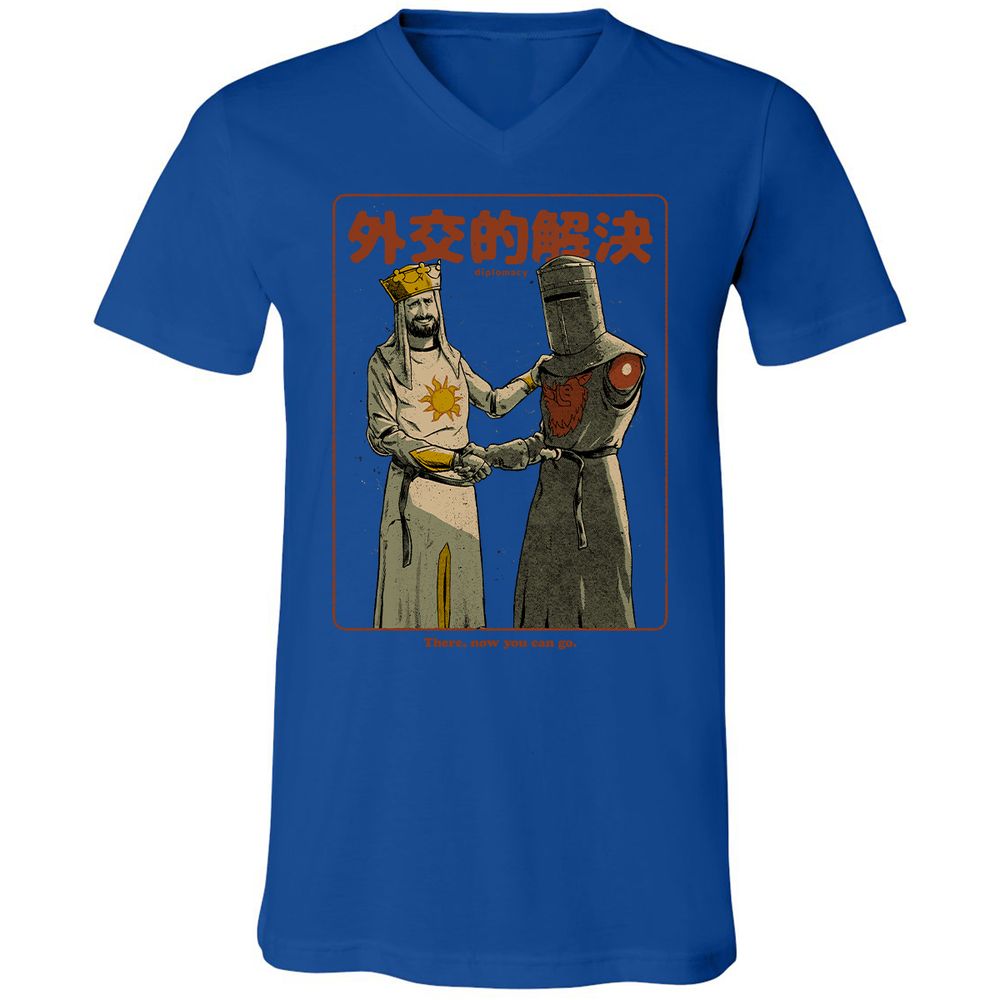 Unisex V-Neck T-Shirt - JYQ3AGJL - True Royal - 4