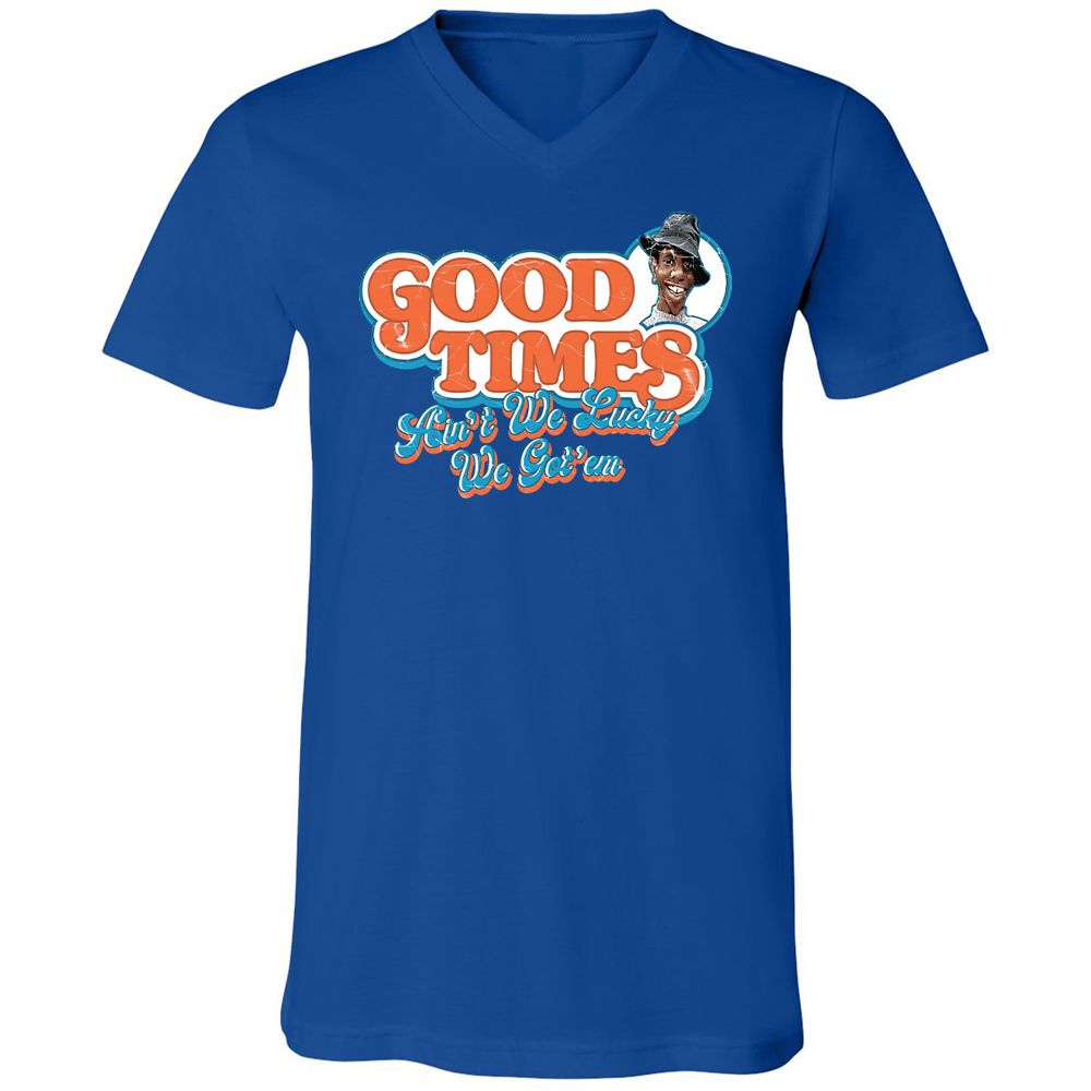 Unisex V-Neck T-Shirt - YNABNTNT - True Royal - 4