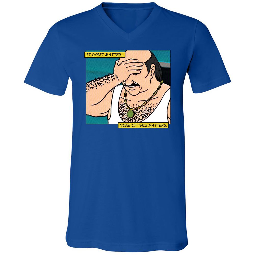 Unisex V-Neck T-Shirt - T9ZCHEDZ - True Royal - 4