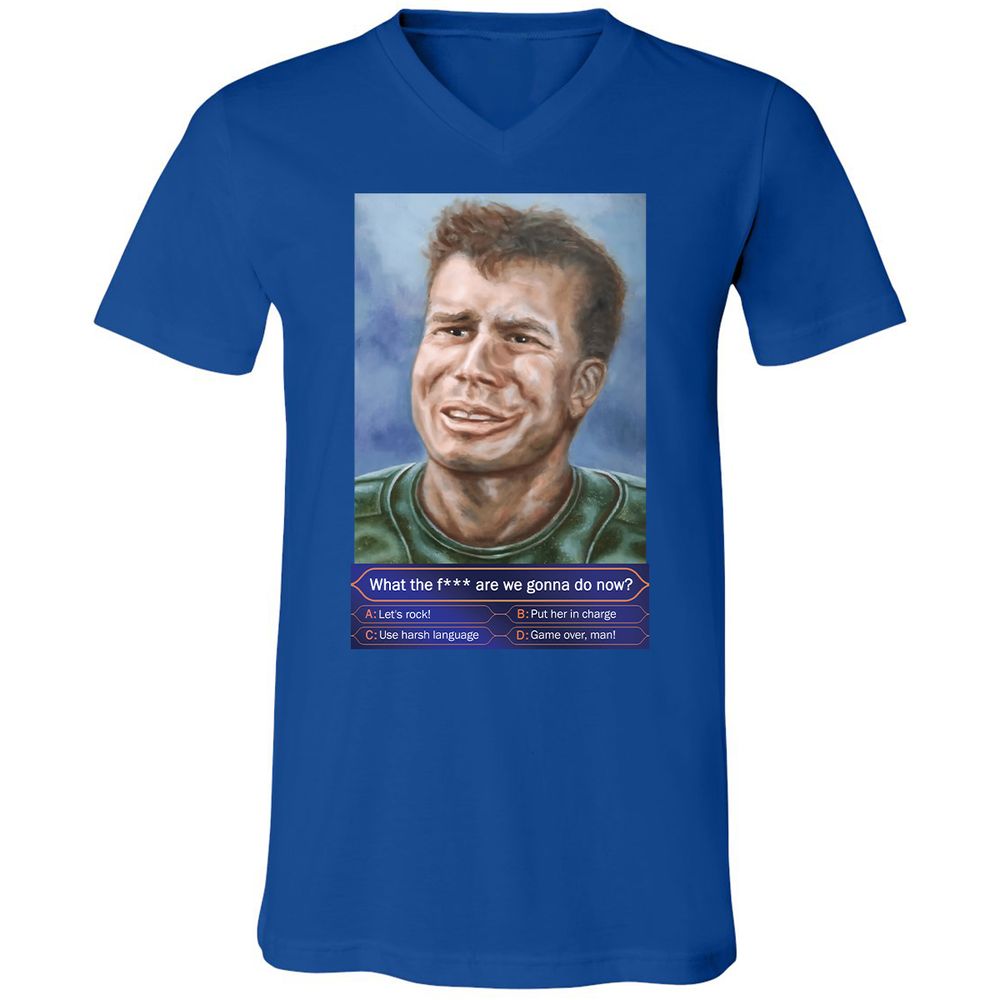 Unisex V-Neck T-Shirt - ZQC59P1V - True Royal - 4