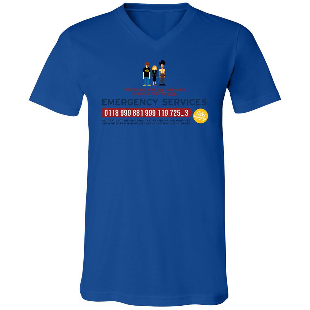 Unisex V-Neck T-Shirt - HCY3WCCL - True Royal - 4