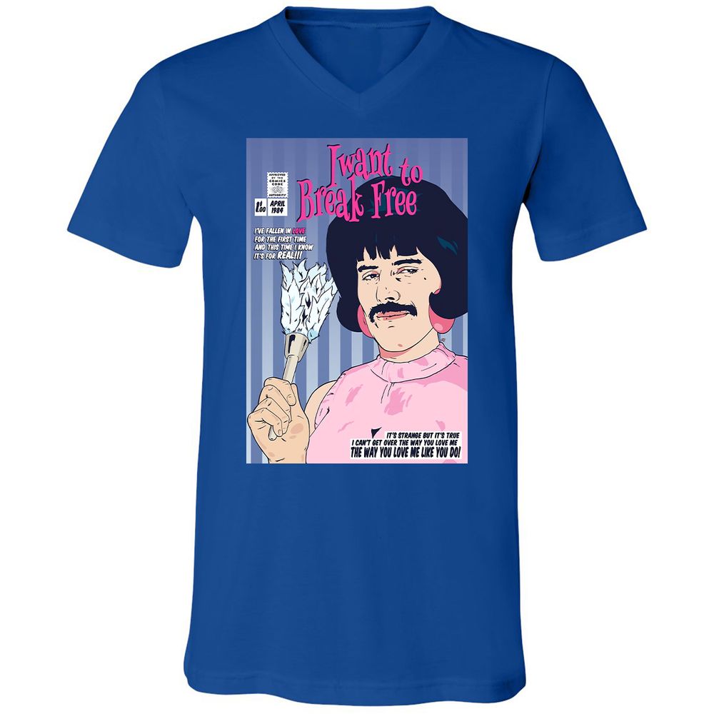 Unisex V-Neck T-Shirt - GGVQ9WXT - True Royal - 4
