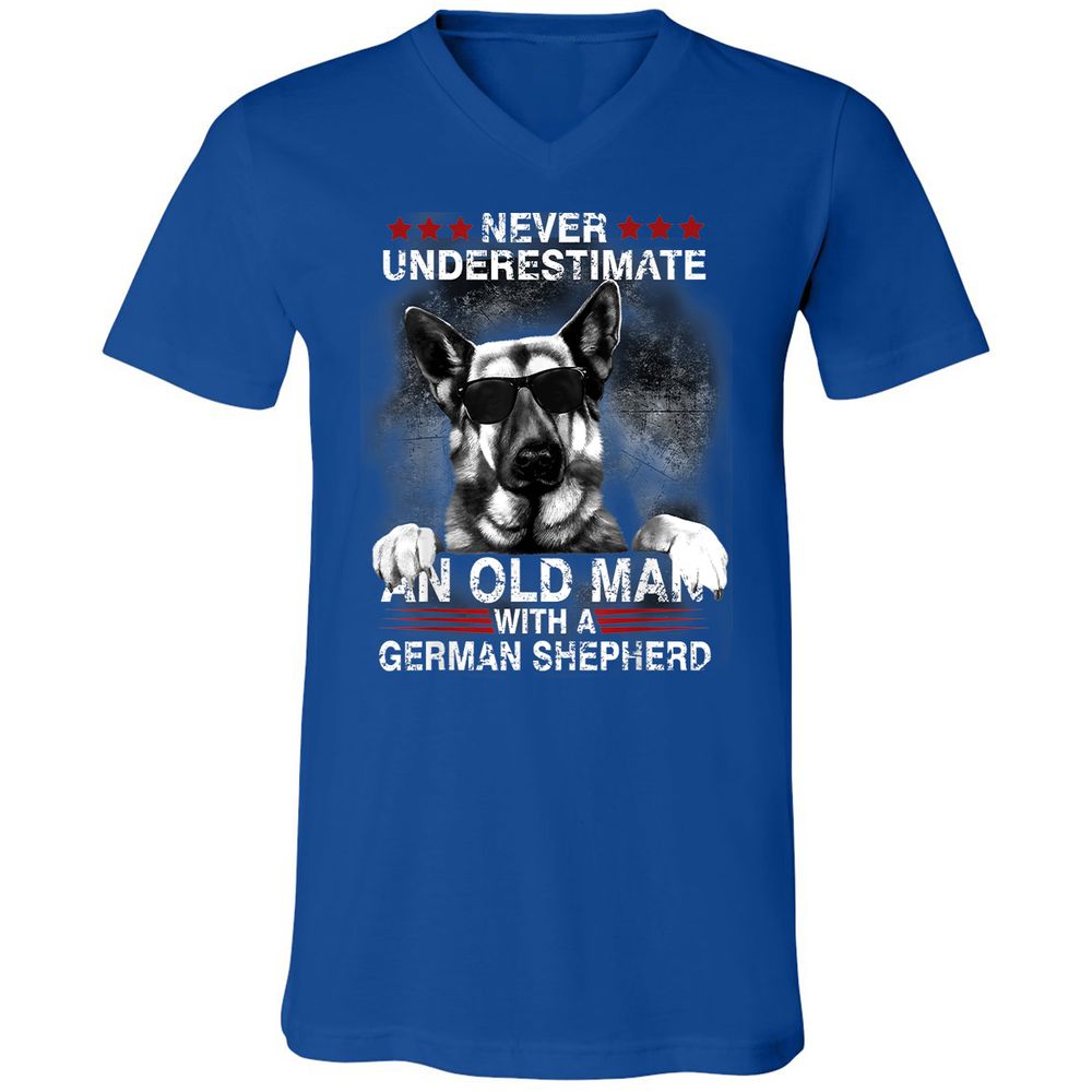 Unisex V-Neck T-Shirt - CRS5KBMZ - True Royal - 4