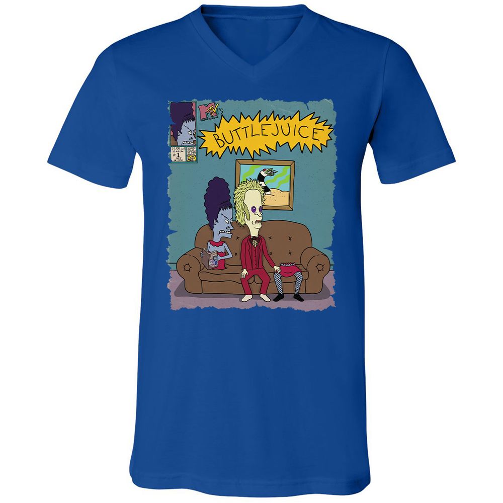 Unisex V-Neck T-Shirt - VS9YVM6L - True Royal - 4