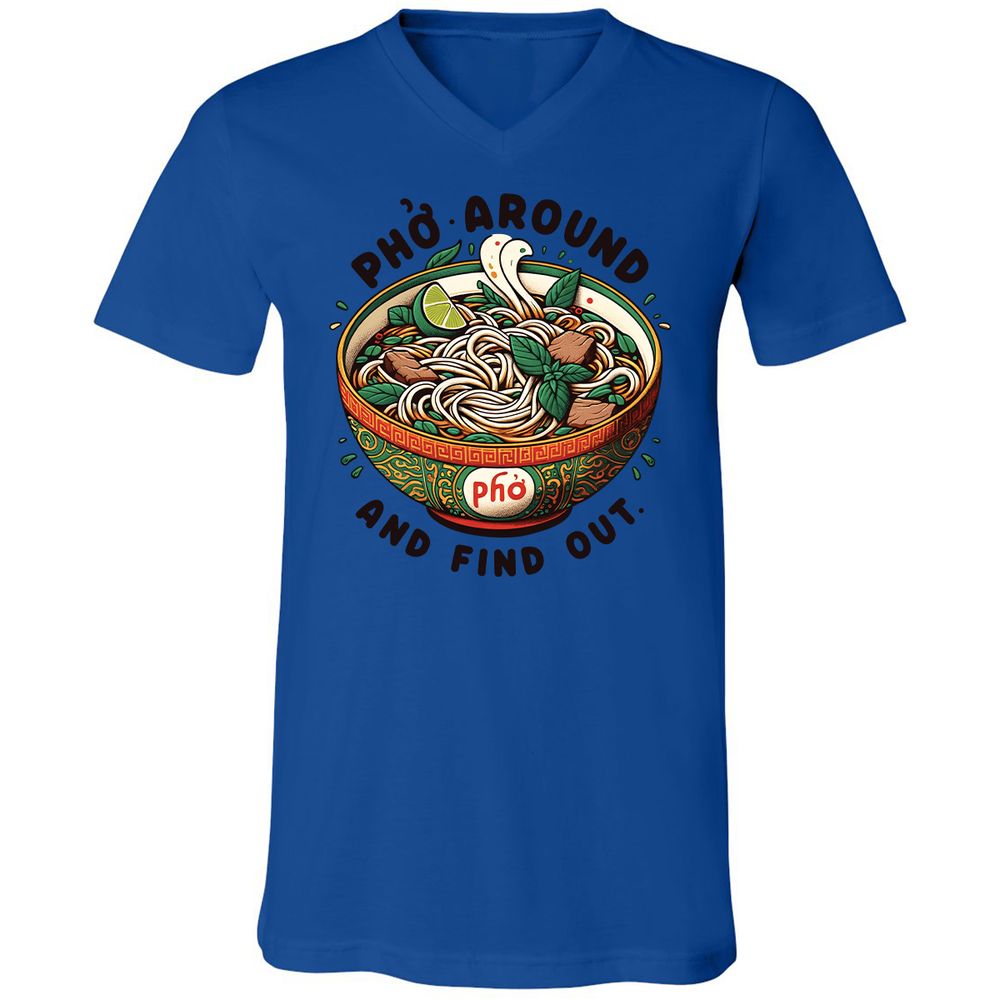 Unisex V-Neck T-Shirt - V9SDEP36 - True Royal - 4