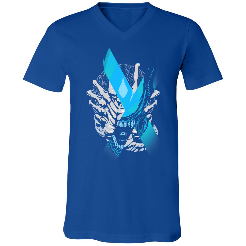 Unisex V-Neck T-Shirt - X6XW7949 - True Royal - 4
