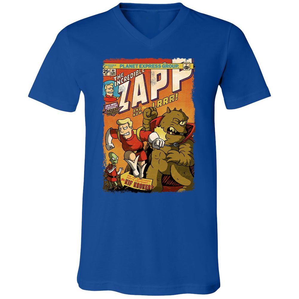 Unisex V-Neck T-Shirt - NPD6H9JB - True Royal - 4