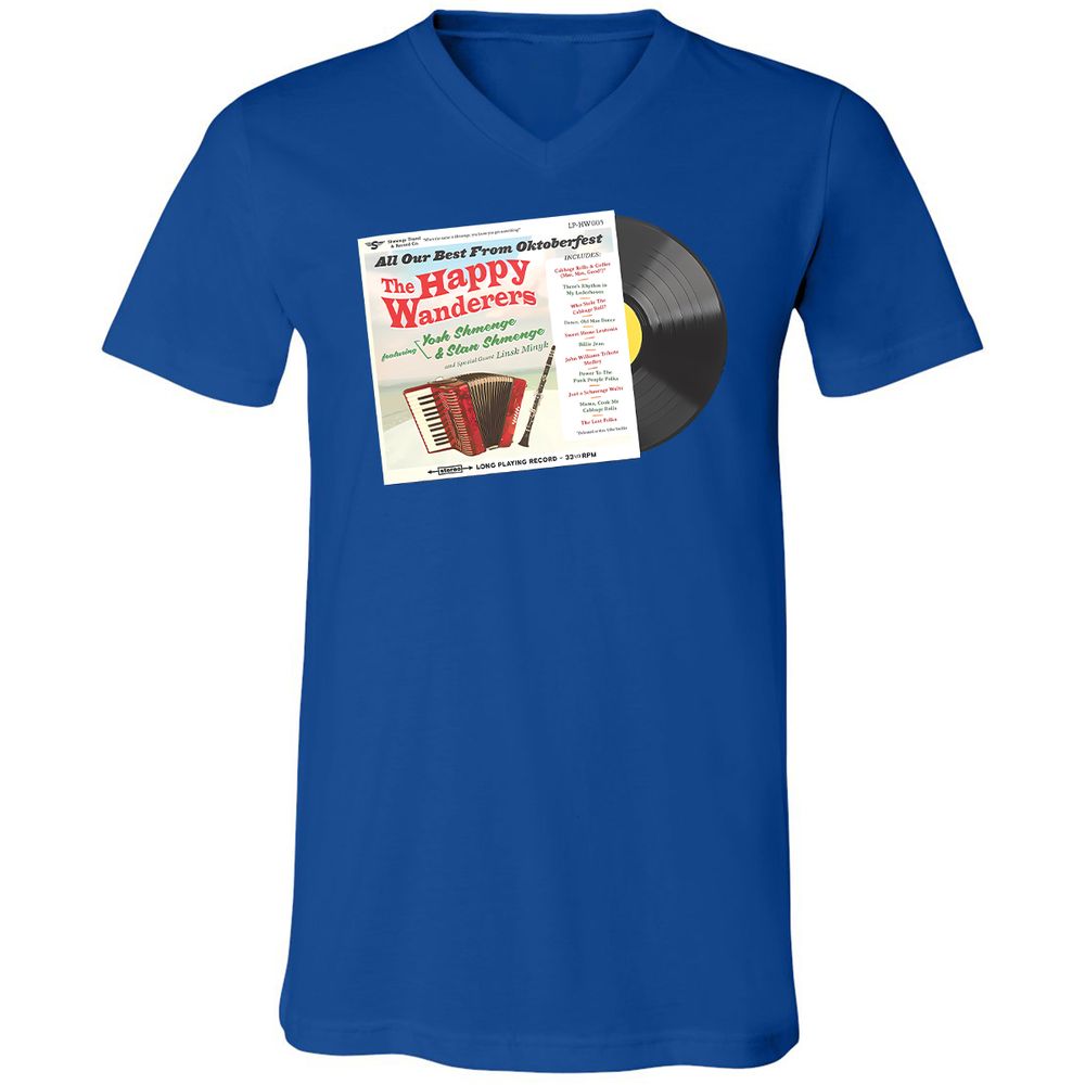 Unisex V-Neck T-Shirt - QHDQ77EH - True Royal - 4