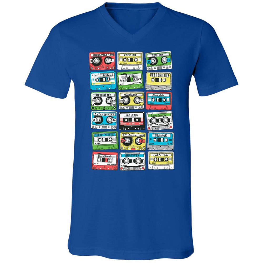 Unisex V-Neck T-Shirt - R7CGAYB4 - True Royal - 4