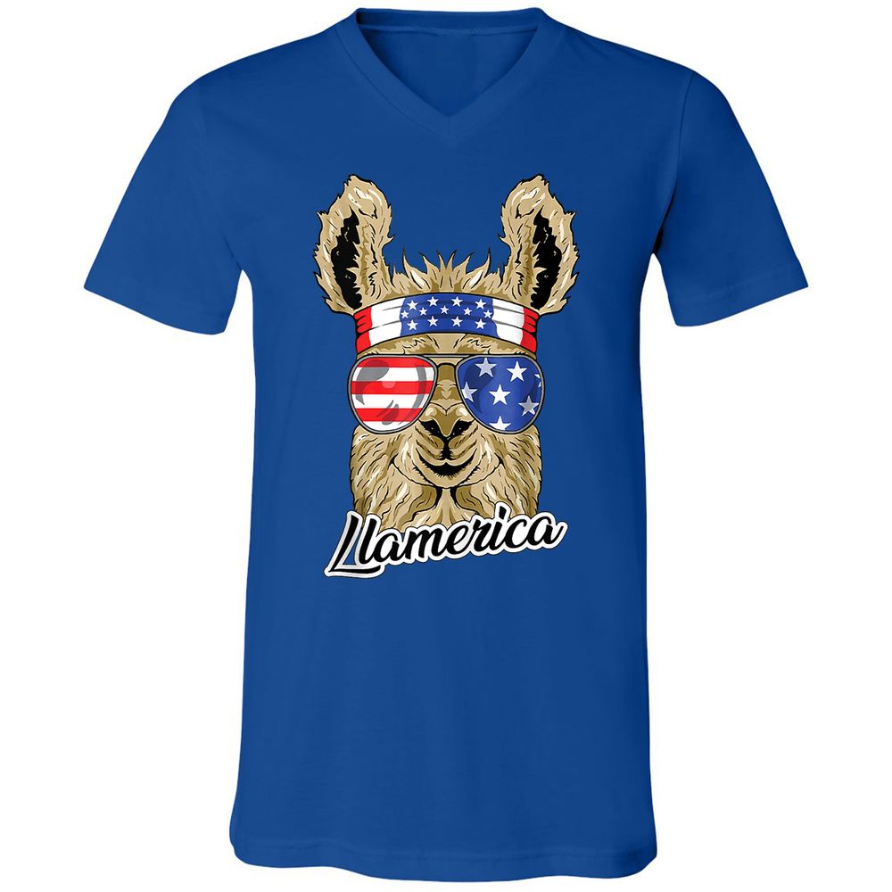Unisex V-Neck T-Shirt - ZY4XCZ3M - True Royal - 4