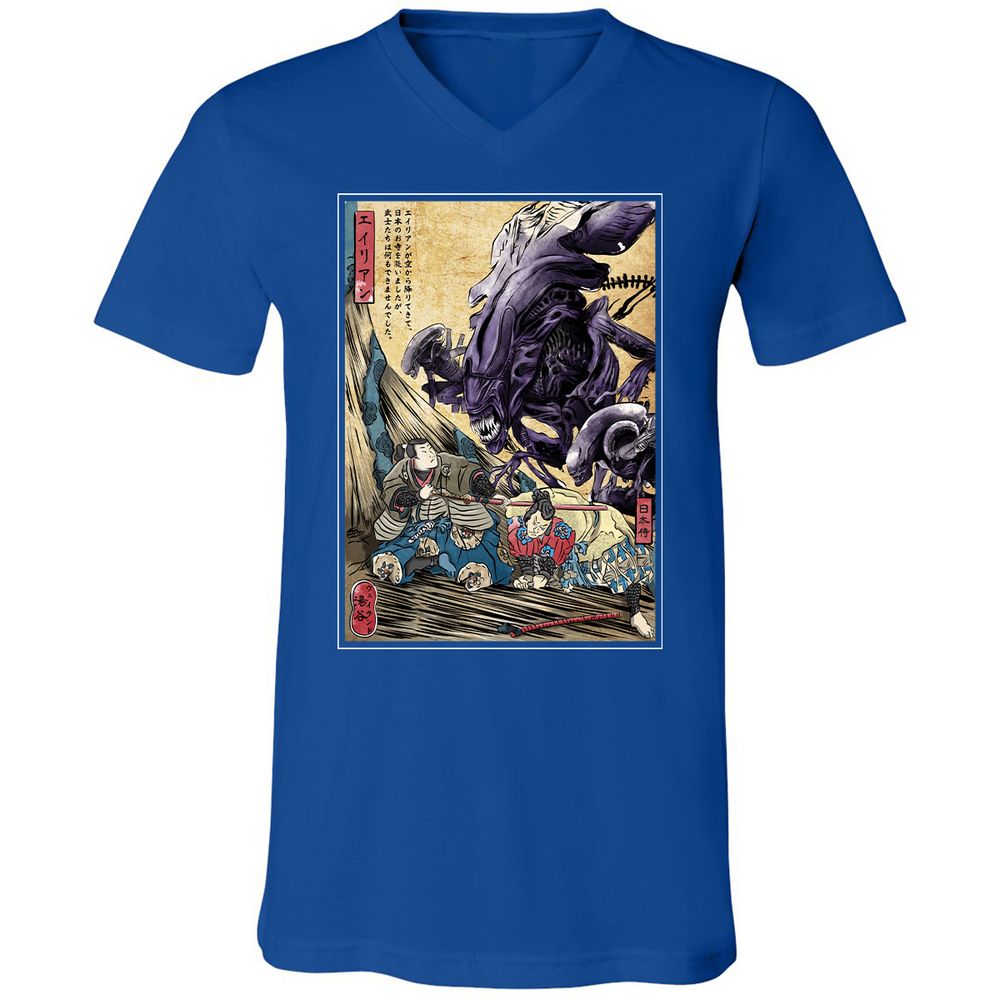 Unisex V-Neck T-Shirt - T66RFLWZ - True Royal - 4