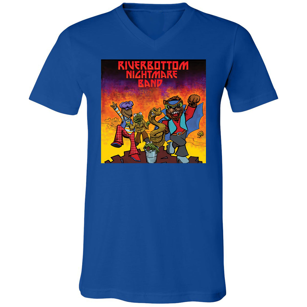 Unisex V-Neck T-Shirt - GNA5M3PS - True Royal - 4