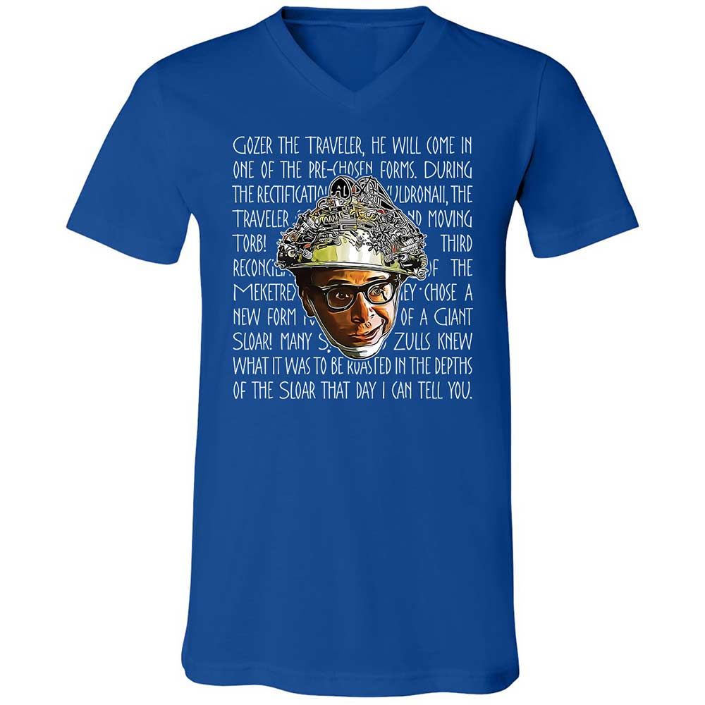 Unisex V-Neck T-Shirt - W1X6DM6J - True Royal - 4