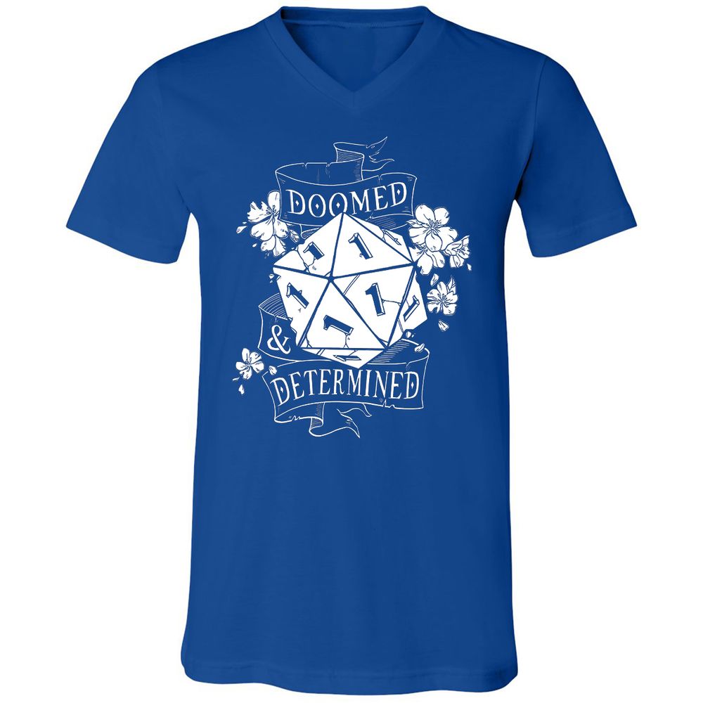 Unisex V-Neck T-Shirt - HQB9XJKM - True Royal - 4