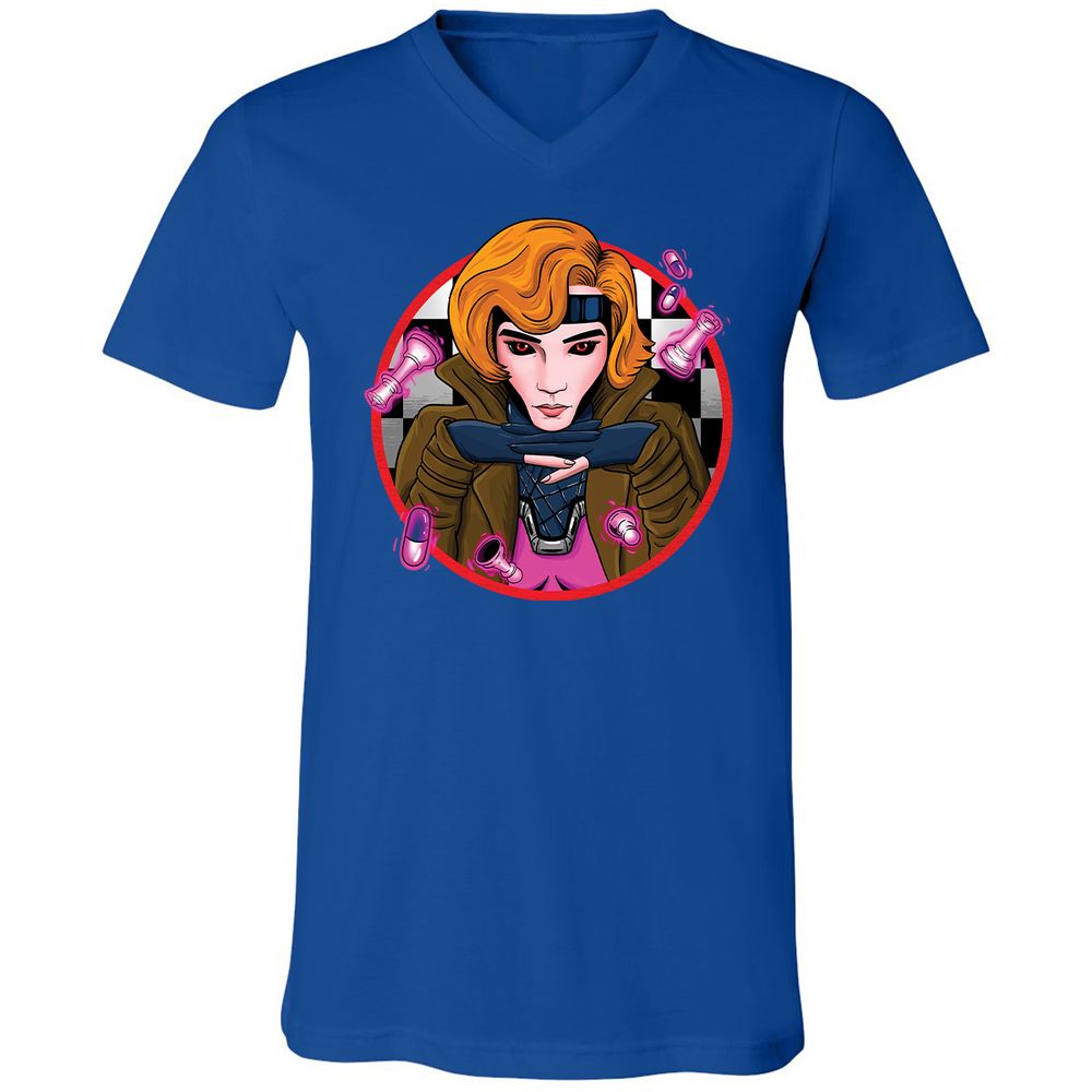 Unisex V-Neck T-Shirt - P7TFFMAP - True Royal - 4