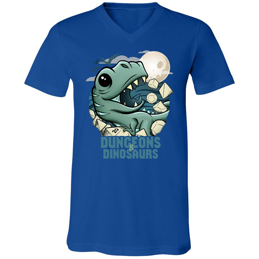 Unisex V-Neck T-Shirt - L4HCKPDR - True Royal - 4